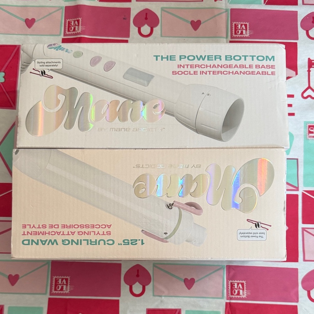 Mane Interchangeable Base and 1” Curling Wand Set - NIB